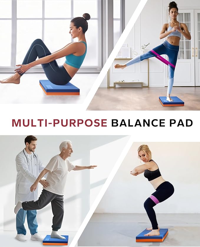 HAPBEAR Exercise Balance Pad - 15"x12" Non-Slip Textured Bottom Stability Training Mat - 2.25"