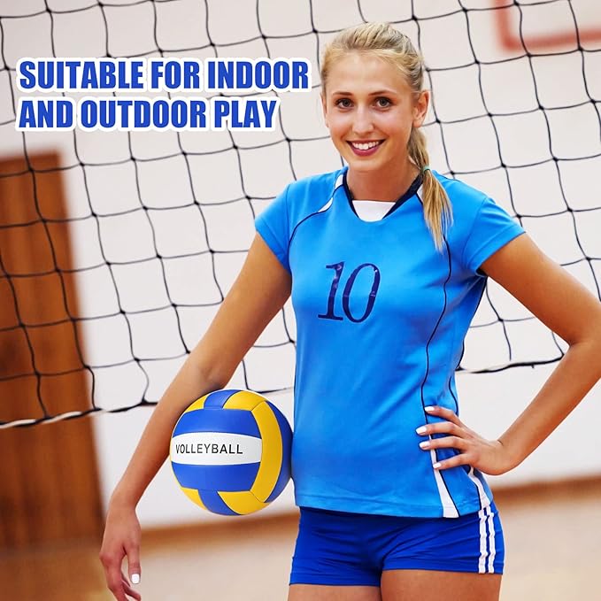8 Pcs Sports Balls Set Include Basketball Football Soccer Volleyball with 2 Sport Equipment Bags 2