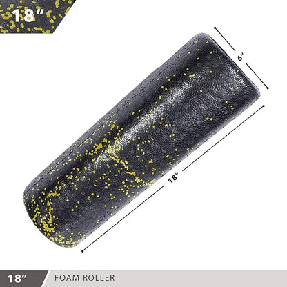 High-Density Round Foam Rollers - 4 Size and 8 Color Options - Massage Rollers for Stretching, Deep