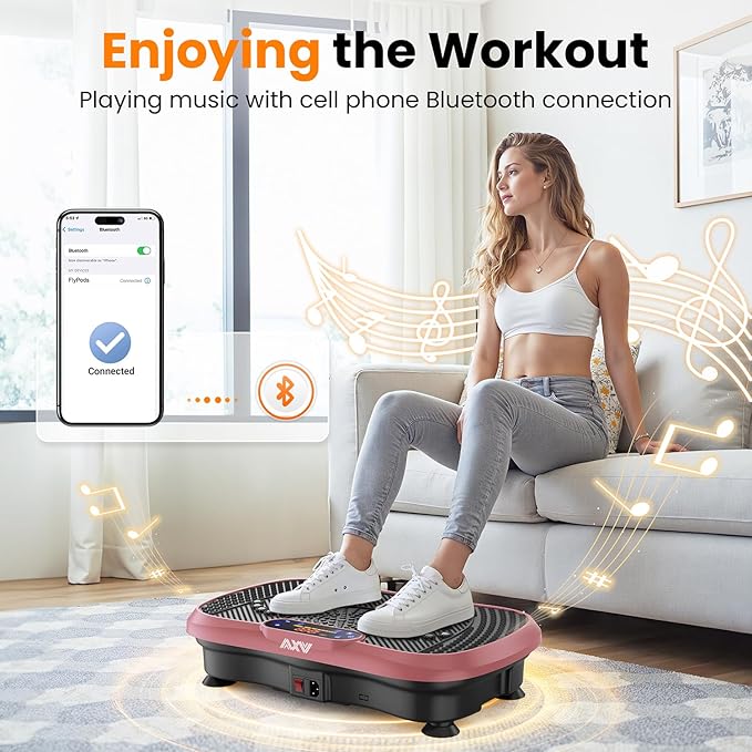 AXV Vibration Plate Fitness Platform Exercise Machine Vibrating Shaking Full Body Shaker Workout