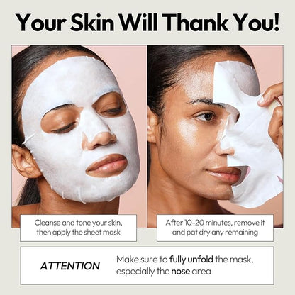LAPCOS Pearl Sheet Mask, Daily Face Mask with Probiotics to Clarify Skin, Korean Beauty Favorite