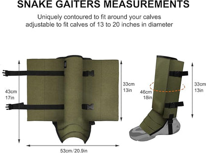 Snake Gaiters Leg Guards, Waterproof Snake Guards, Adjustable Snake Bite Protection for Lower Legs