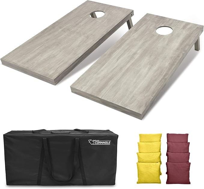 GoSports 4 ft x 2 ft Regulation Size Wooden Cornhole Boards Set - Includes Carrying Case and Bean