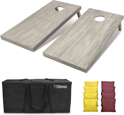 GoSports 4 ft x 2 ft Regulation Size Wooden Cornhole Boards Set - Includes Carrying Case and Bean