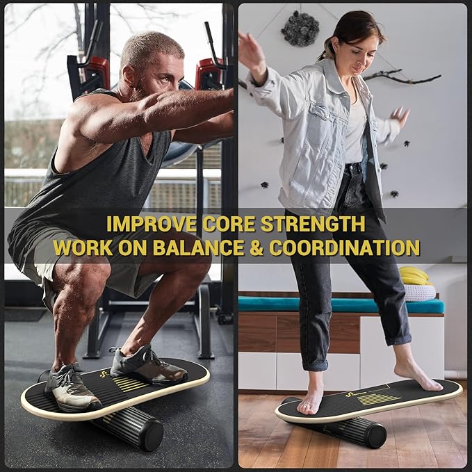 Sportneer Balance Board 7 Modes Wobble Board with Adjustable Stoppers Exercise Balancing Stability