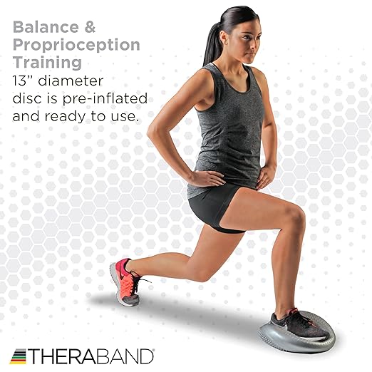 THERABAND Stability Disc, 13-Inch Silver, Latex-Free, Pre-Inflated Balance Cushion for Core
