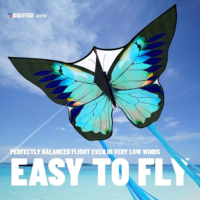 Green Butterfly Kite Premium Quality, Easy to Fly Perfect Outdoor Toy for Kids and Adults,Beach and