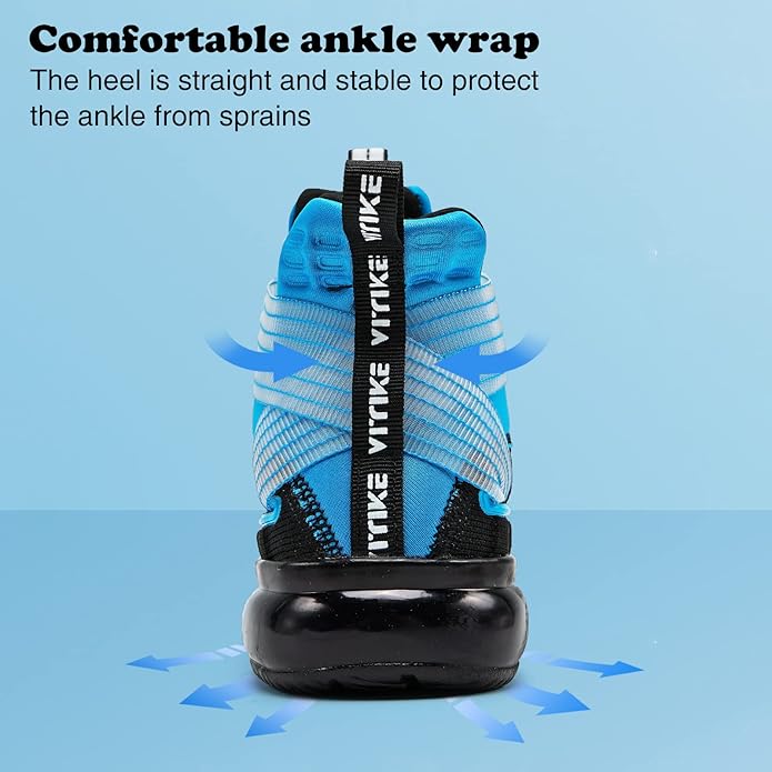 JMFCHI Kids Basketball Shoes High-top Sports Shoes Sneakers Durable Lace-up Non-Slip Running Shoes