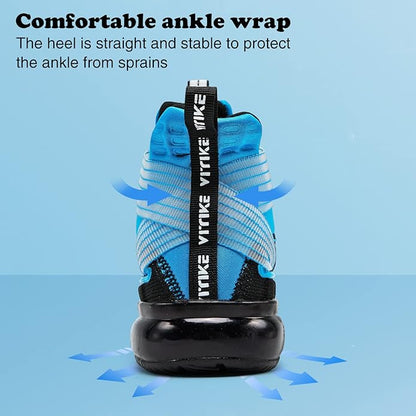 JMFCHI Kids Basketball Shoes High-top Sports Shoes Sneakers Durable Lace-up Non-Slip Running Shoes