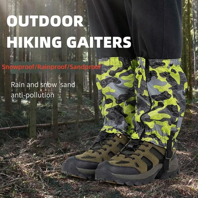 Leg Gaiters, Waterproof,Lightweight and Adjustable, Snow Boot Gaiters, for Men and Women Hiking