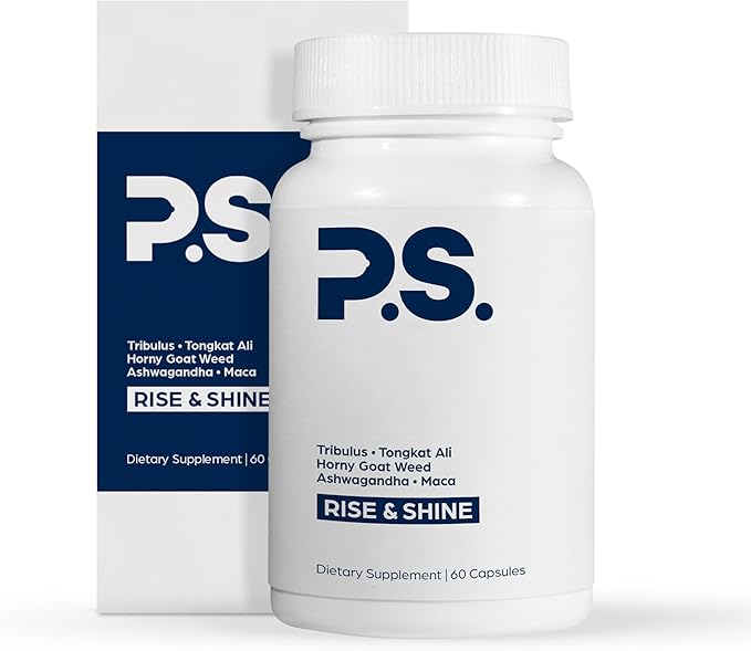 PS Natural Testosterone Booster for Men - Premium D3 and Zinc Supplements for Men with Tribulus