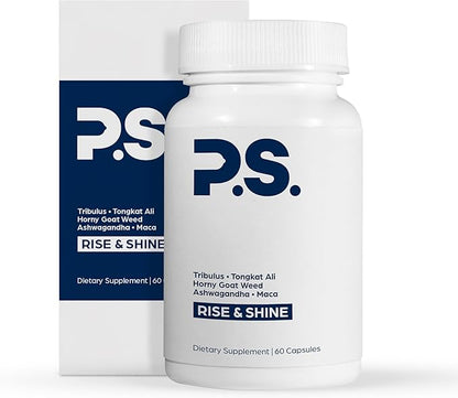 PS Natural Testosterone Booster for Men - Premium D3 and Zinc Supplements for Men with Tribulus