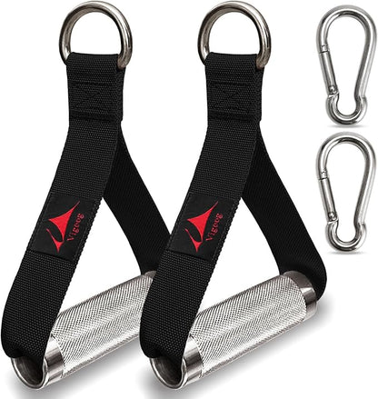 Heavy Duty Metal Workout Handles，Replacement Grip Attachments for Cable Machines, Resistance Bands