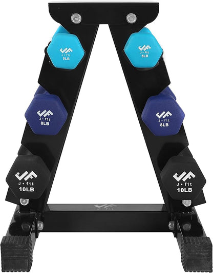 JFIT Dumbbell Pairs or Sets – Neoprene & Vinyl Coated Hand Weights for Home Gym, Strength Training