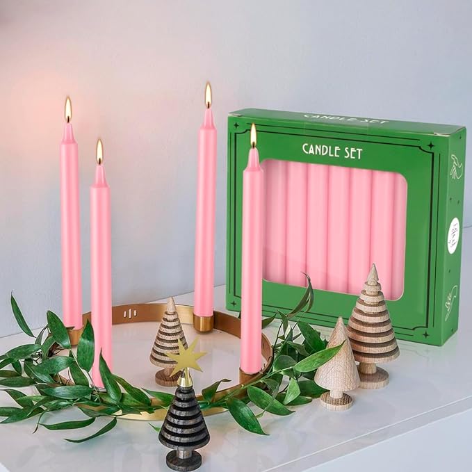 Set of 40 Pink Candles ??Spell Chime Candles for Valentine's Day,Wedding,Rituals, Prayer