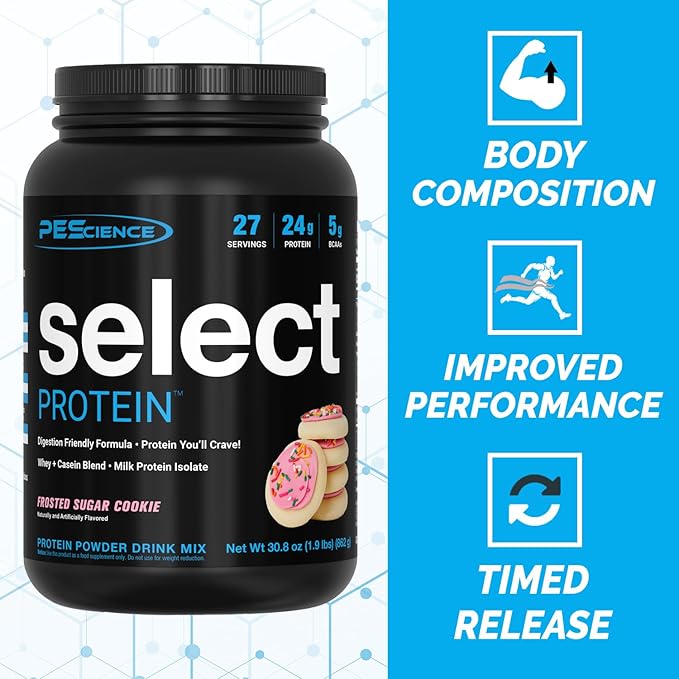 PEScience Select Protein Powder, Whey and Casein Blend, Clean Protein Powder for Women and Men, Low