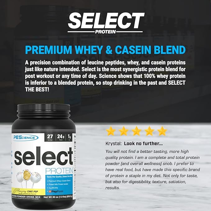 PEScience Select Protein Powder, Whey and Casein Blend, Clean Protein Powder for Women and Men, Low