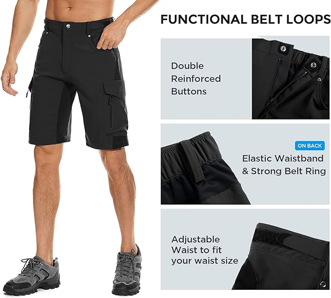XKTTAC Men's Outdoor Quick Dry Lightweight Stretchy Shorts for Hiking, Tactical, Camping, Travel