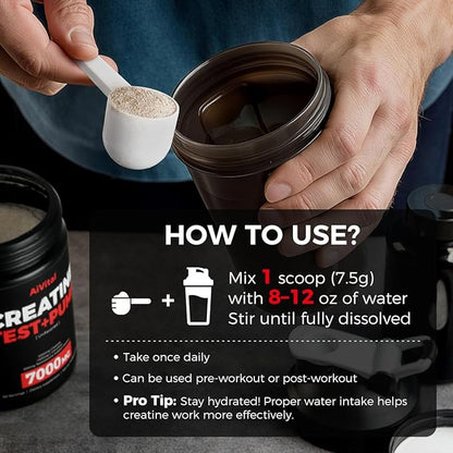 AiVital™ Creatine Powder for Men–5000mg Creatine Monohydrate with 1500mg L-Citrulline & 500mg
