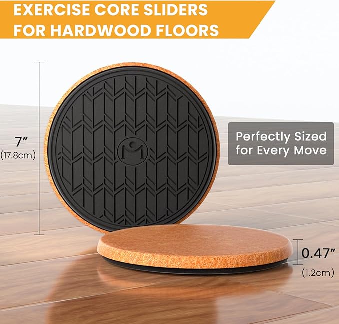 MUYOS Sliders for Working Out, Floor Sliders for Exercise, Sliding Discs for Hardwood Floors ??Core