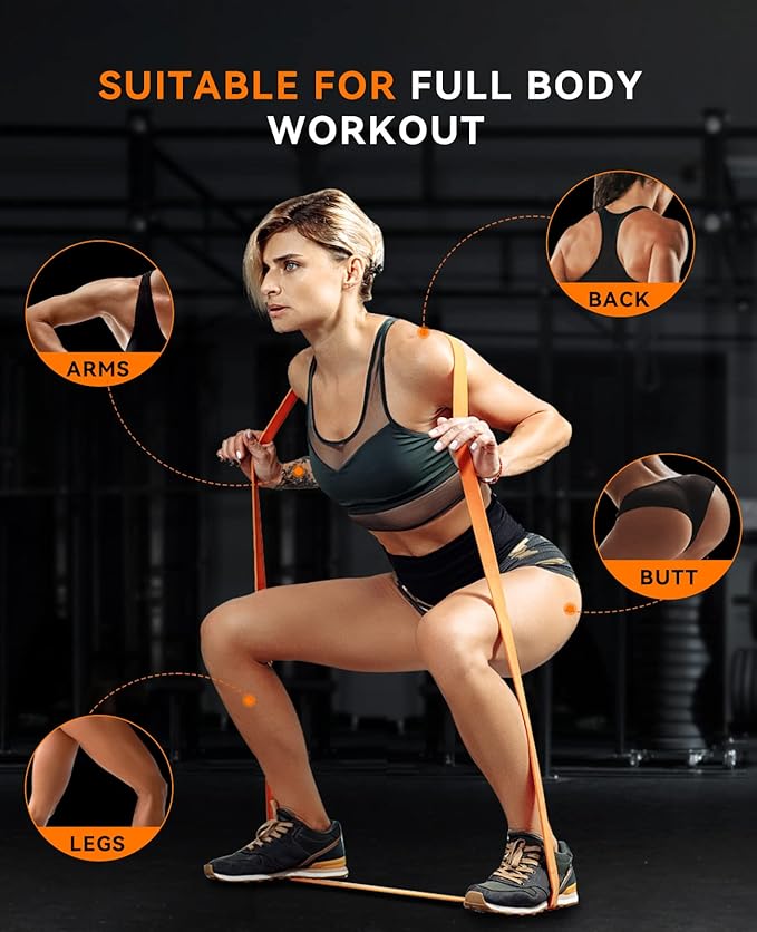 SUNPOW Pull Up Assistance Bands - Set of 5 Resistance Heavy Duty Workout Exercise Stretch Fitness