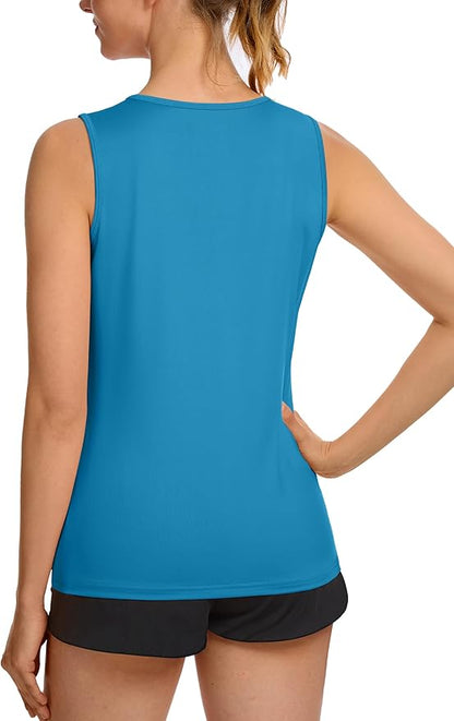 TACVASEN Women's UPF 80+ Workout Tank Top Sleeveless Quick Dry Sun Protection Hiking Athletic Gym