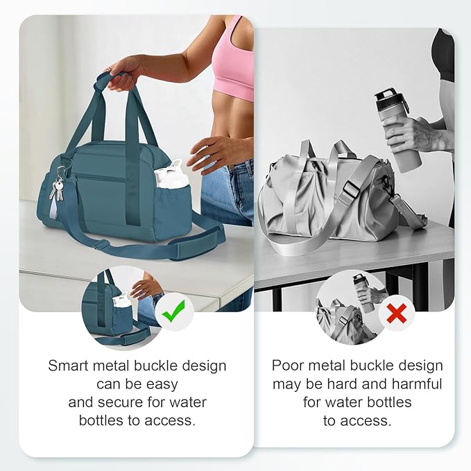 Small Gym Bag 14 inch for Women & Men Mini Gym Duffel Bag with Wet Compartment Waterproof Travel
