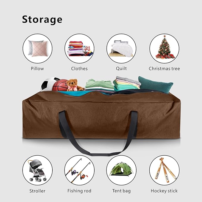 TOPDesign 46 Inch Extra Large Zippered Duffel Bag for Travel Camping Sports Equipment Storage