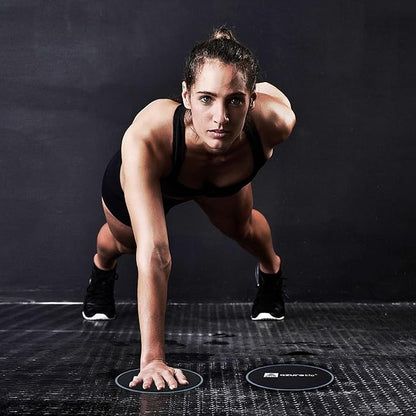 Exercise Core Sliders, Dual Sided Exercise Gliding Discs Use on Carpet or Hardwood Floors, Light