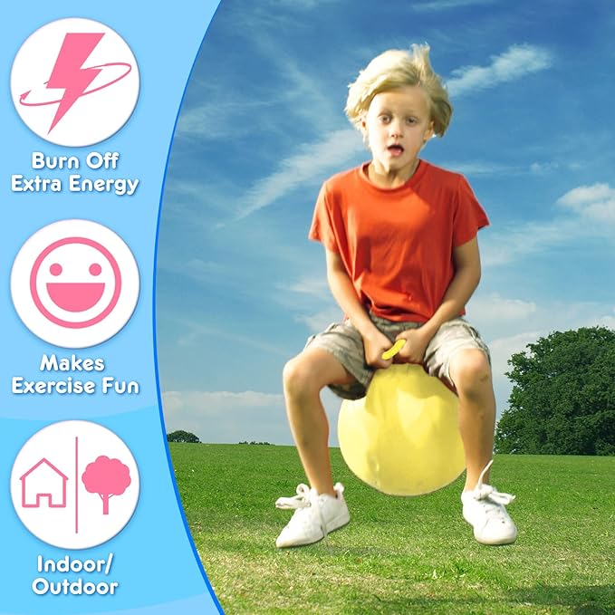 Lewtemi 6 Pcs Hopper Ball Carnival Outdoor Games 22 Inch Jumping Hopping Inflatable Bouncing Ball