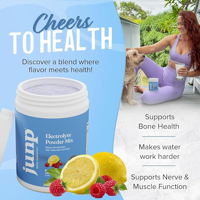 JUNP Electrolytes Powder No Sugar No Carbs – Fresh Berry Lemonade Keto Drink Mix - Potassium & Salt