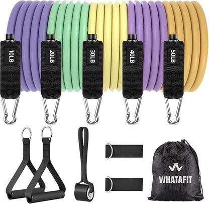 WHATAFIT Resistance Bands, Exercise Bands，Resistance Bands for Working Out, Work Out Bands with