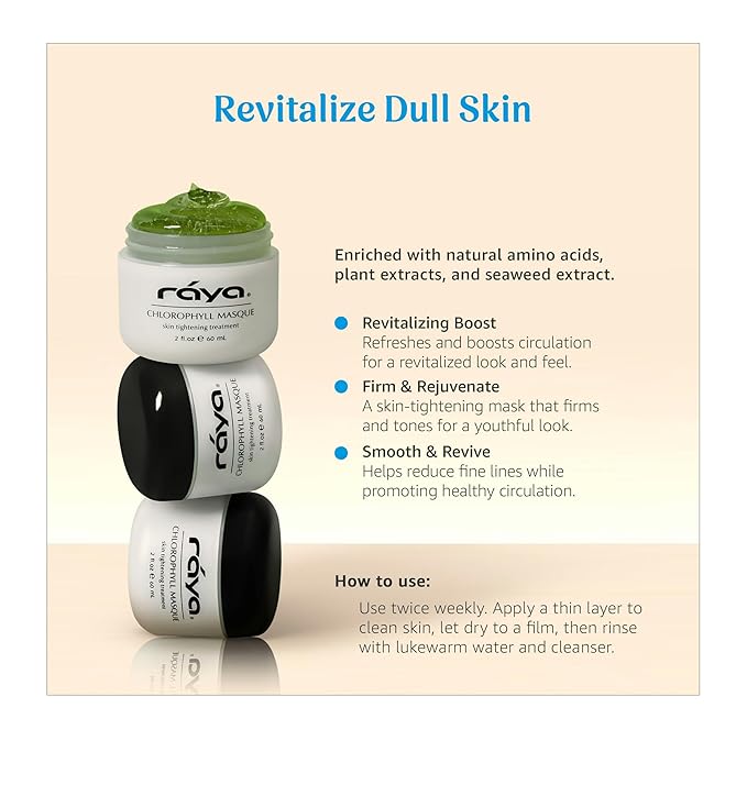 Raya Chlorophyll Masque (607) | Tightening Facial Treatment Mask for All Skin | Reduces Fine Lines