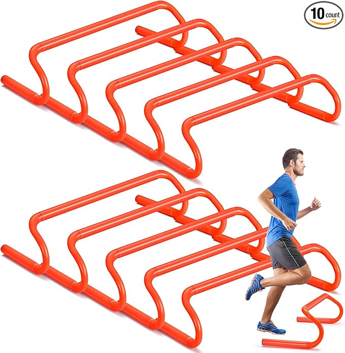 Wettarn 10 Pcs Speed Agility Training Hurdles Detachable Durable Hurdle Agility Plyometric and All