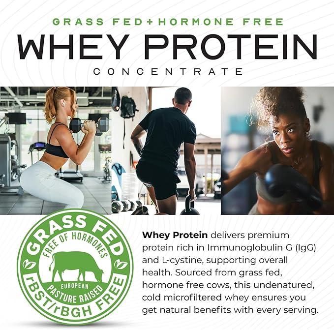 Muscle Feast Grass-Fed Whey Protein Concentrate Powder, All Natural, Hormone Free Pasture Raised