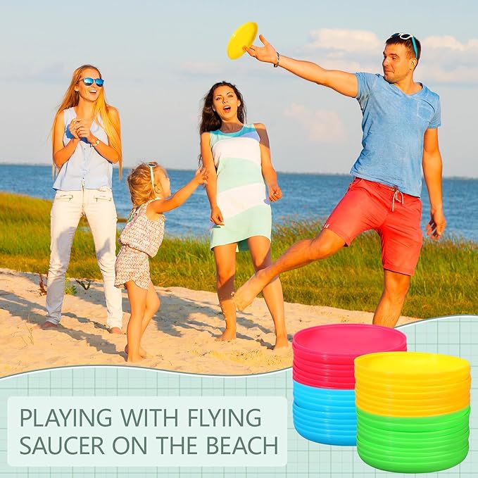 Hiboom Kids Flying Discs 3.4 Inch Mini Classic Flying Disks Bulk Soft Flyer Toy for Outdoor Pets