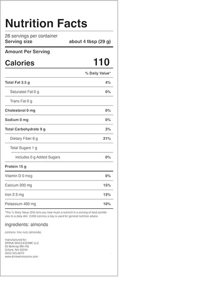 drink wholesome Vegan Unflavored Almond Protein Powder | for Sensitive Stomachs | Additive & Dairy