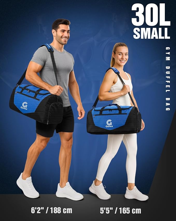 Gonex Gym Duffel Bag with Shoe Compartment Wet Pocket, Large Capacity Sports Duffle Bag for Men