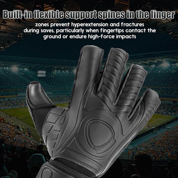 Soccer Goalkeeper Gloves with Finger Protection to Prevent Injuries, Strong Grip for Tough Tackles