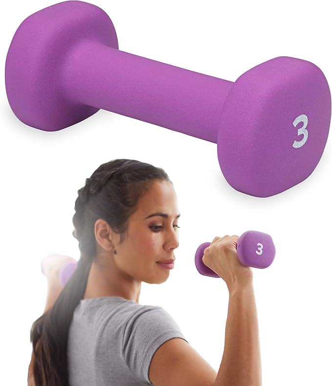 Gaiam Dumbbell Hand Weight (Sold in Singles) - Neoprene Coated Exercise & Fitness Dumbbell for Home