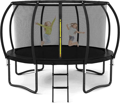Trampoline 12FT 14FT 15FT 16FT for Kids/Adults - Outdoor Recreational with Enclosure Net Curved