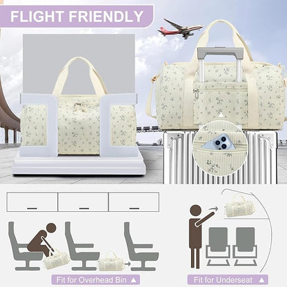 Duffle Bag for Gym Sports Women Girls Workout Travel Bag Weekender with Shoe Compartment and Wet