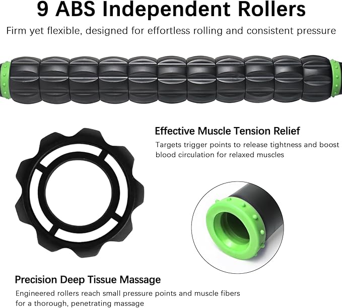 Muscle Roller Stick for Athletes - Deep Tissue Fascia Blaster & Roller Massager for Myofascial Pain