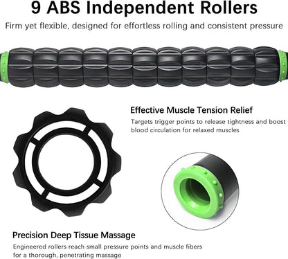 Muscle Roller Stick for Athletes - Deep Tissue Fascia Blaster & Roller Massager for Myofascial Pain