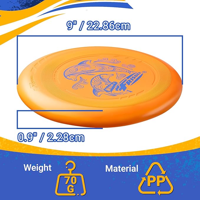 Wham-O Frisbee Go Flying Disc, 9 Inch Lightweight Sports Disc for Beginners Outdoor Beach Backyard