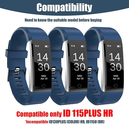Watch Bands Replacement for ID115plus HR, Very Fit Pro Activity Fitness Tracker Wrist Bands Set
