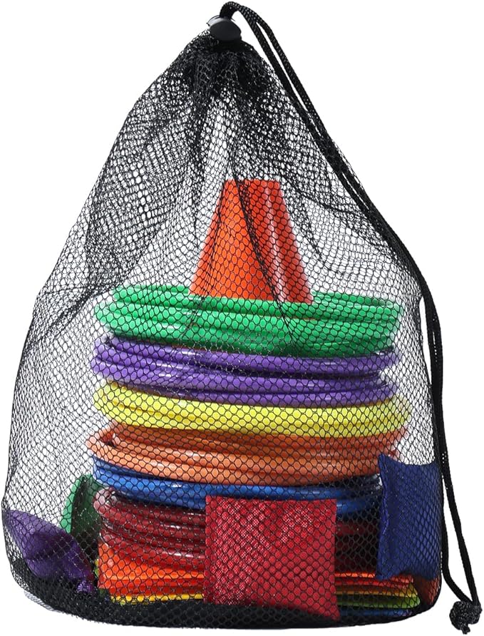 42 pcs 3-in-1 Carnival Games Set Plastic Colorful Cones Ring Toss Combo Set Outdoor Carnival Games