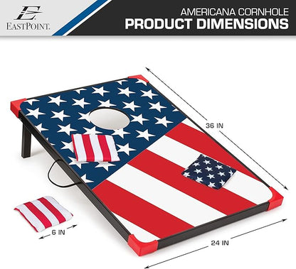 EastPoint Sports Cornhole Game Set Bean Bag Toss MDF - 2' W x 3' L - Built-In Storage, Convenient