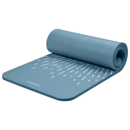 Retrospec Solana Yoga Mat 1" Thick w/Nylon Strap for Men & Women - Non Slip Exercise Mat for Home