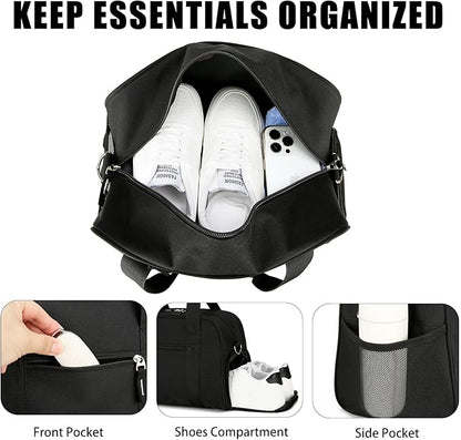 SeaRock 14 inch Small Gym Bag for Women & Men - Mini Duffle Bag Weekender & Overnight with Shoe